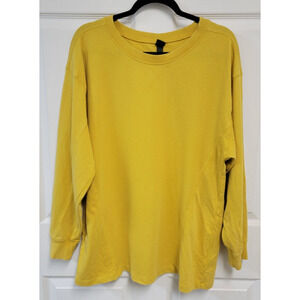 Wild Fable Oversized Thermal Mix Long Sleeve Tunic T-Shirt Size Large Yellow